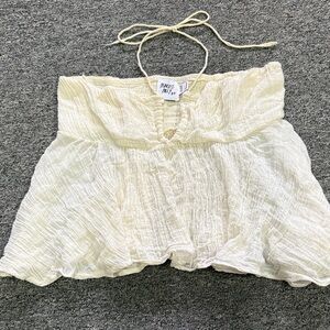 Princess Polly Crop Halter Cream Top